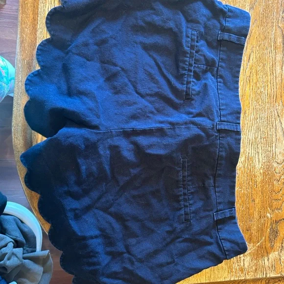 J. Crew Navy Scalloped-Edge Shorts - Picture 3 of 3